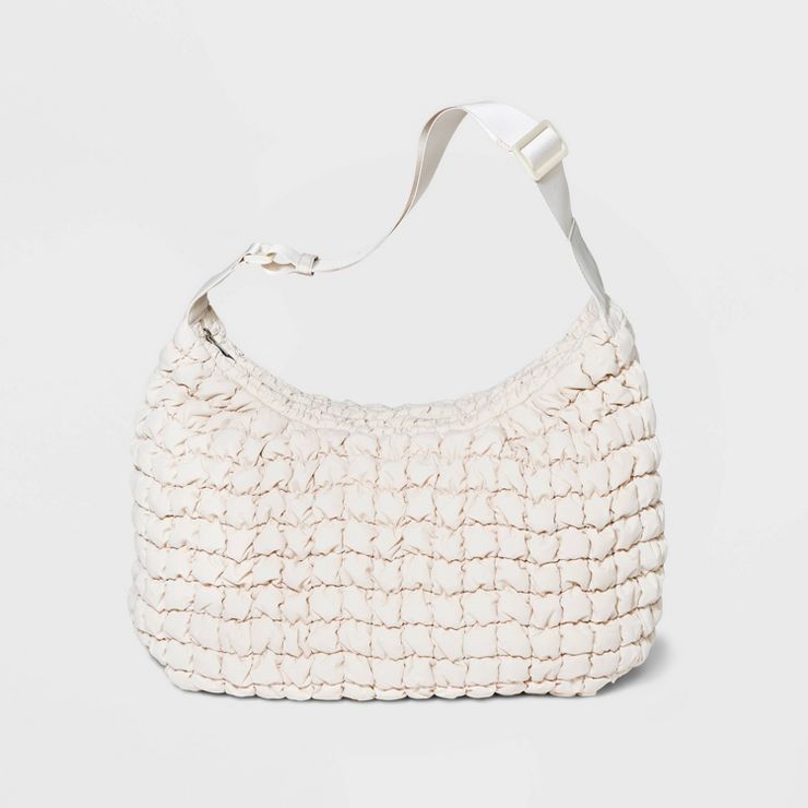Quilted Athleisure Shoulder Handbag - A New Day&#8482; Off-White | Target
