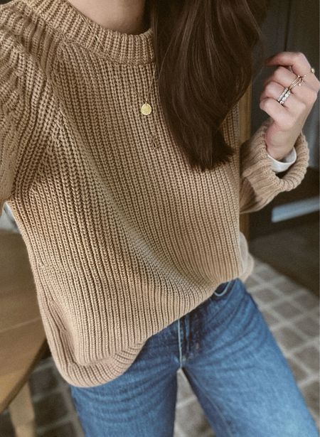 Cotton crewneck sweater- such great quality at a great price! ✨ wearing a Small for slight oversized look!

#LTKfindsunder50 #LTKSeasonal #LTKCyberWeek