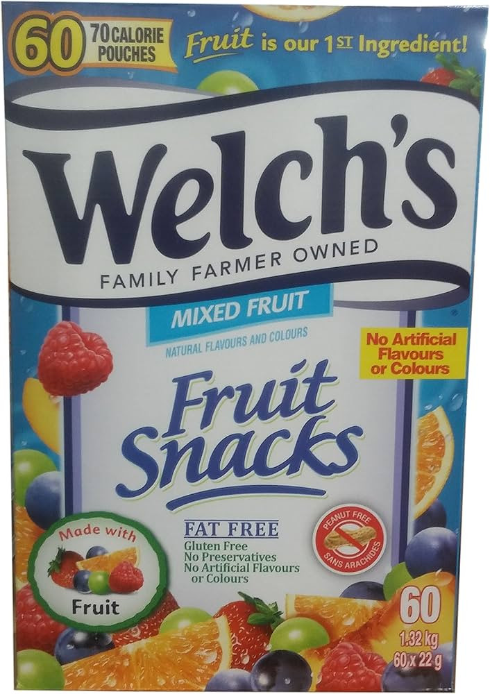 Welch's Fruit Snacks 60 Count (60 X 22g), Net Weight 1.32 kg | Amazon (CA)