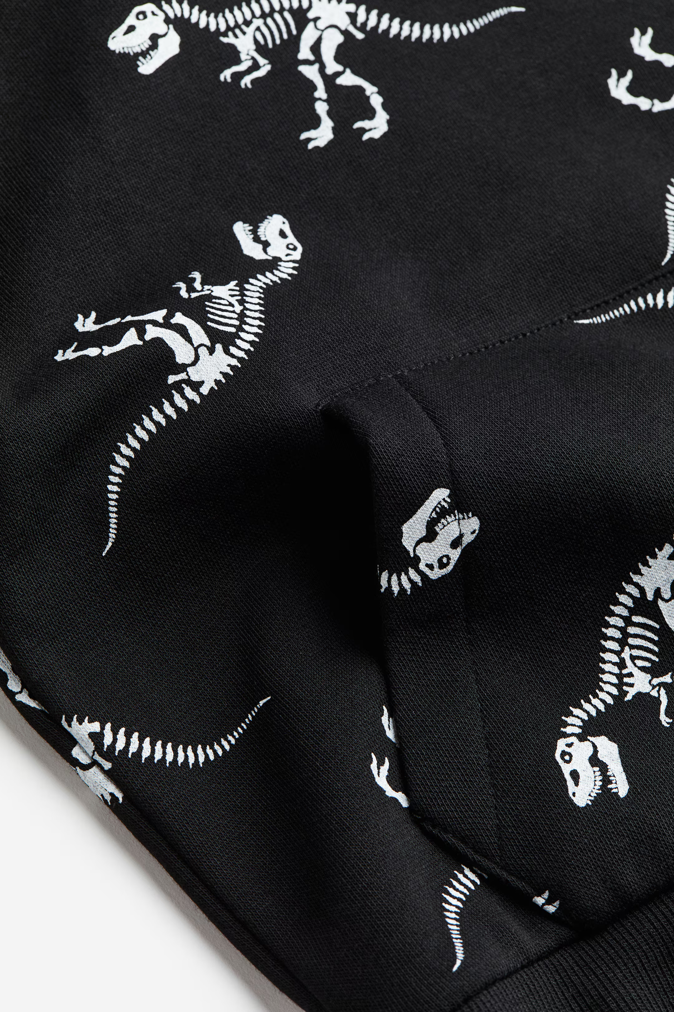 Hoodie - Long sleeve - Regular length - Black/dinosaurs - Kids | H&M US | H&M (US + CA)