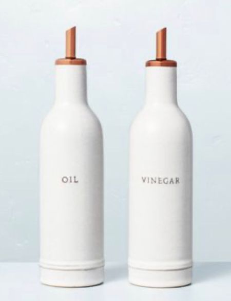 2pc Oil & Vinegar Stoneware Bottle Set Cream/Copper - Hearth & Hand™ with Magnolia 

#LTKunder50 #LTKhome