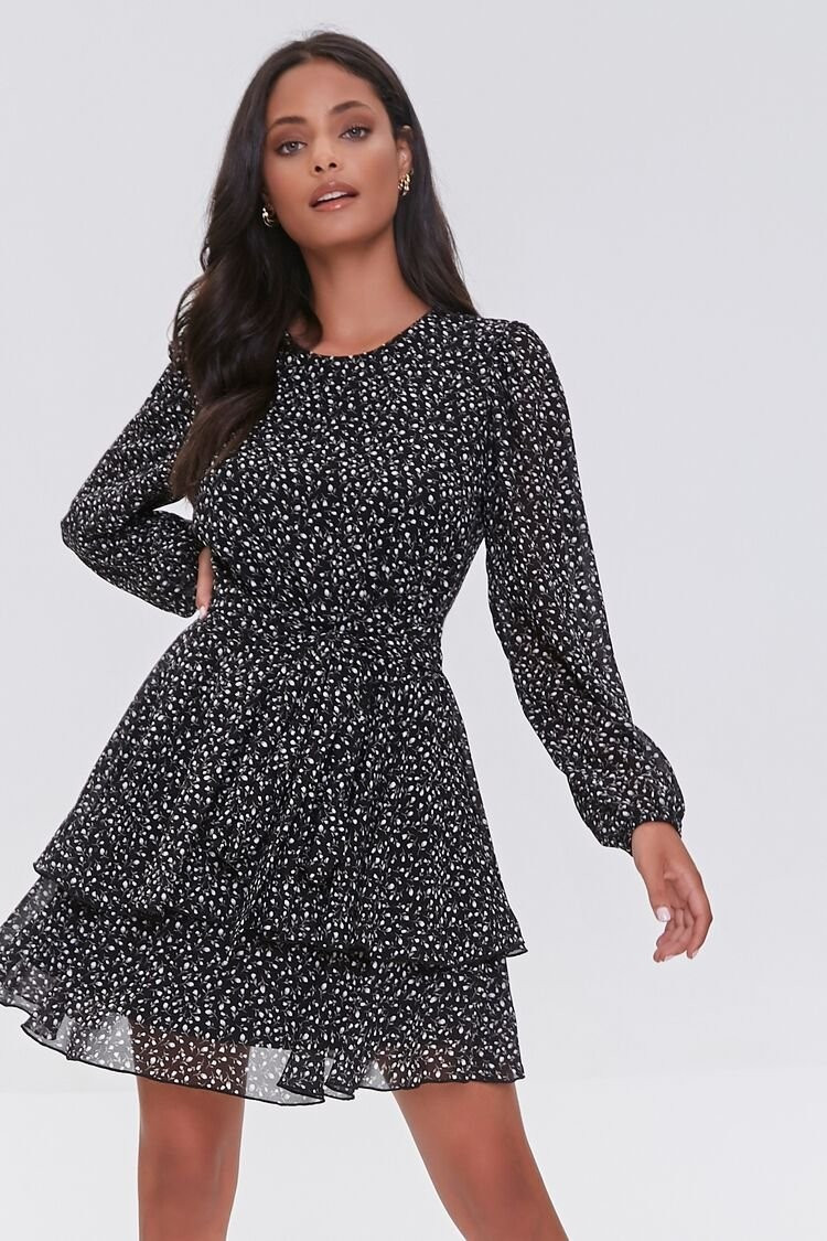 Ditsy Floral Print Chiffon Mini Dress | Forever 21 | Forever 21 (US)