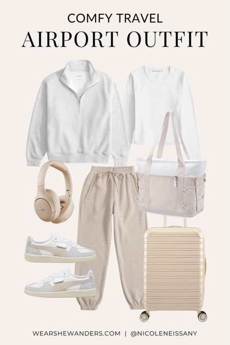Airport outfit / travel outfit

// comfy travel outfit, comfy airport outfit, casual outfit, errands outfit, athleisure outfit, school outfit, coffee run outfit, brunch outfit, rainy day outfit, lazy day outfit, spring outfit, spring fashion, spring trends, spring 2024 trends, half zip pullover, sweatpants, long sleeve top, puma sneakers, neutral sneakers, sneaker trends, wireless headphones, weekender tote bag, weekender bag, travel tote, travel bag, ifly carry on suitcase, ifly luggage, beige suitcase, beige carry on luggage, Amazon, Walmart, Lululemon, Abercrombie, Revolve, what to wear to the airport, travel style, travel fashion, neutral outfit, neutral fashion, neutral style, Nicole Neissany, Wear She Wanders, wearshewanders.com (4.4)

#LTKtravel #LTKstyletip #LTKshoecrush #LTKfindsunder100 #LTKsalealert #LTKfindsunder50 #LTKitbag