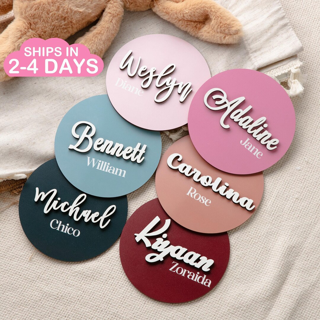 Personalized Baby Name Sign for Boy/girl, Wooden Baby Arrival Announcement Sign, Custom Baby Stat... | Etsy (US)