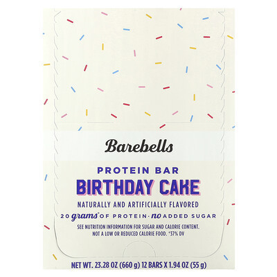 Barebells, Protein Bar, Birthday Cake, 12 Bars, 1.94 oz (55 g) Each | iHerb