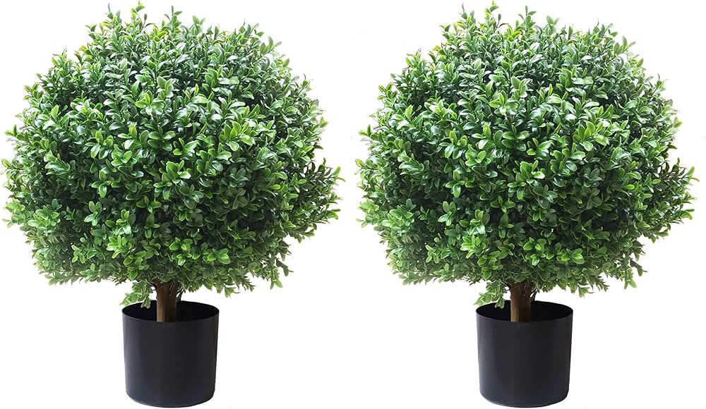 24''T 18''D Artificial Trees for Outdoors Set of 2 Potted Bushes Home Decor Artificial Topiariy T... | Amazon (US)