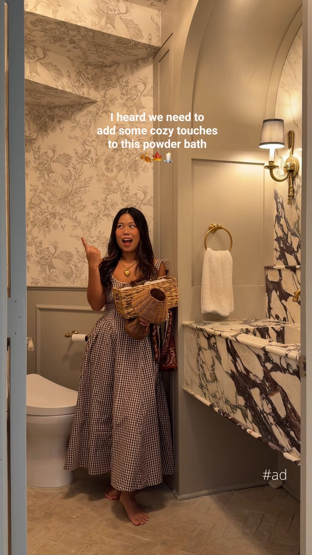#ad Cozy fall reset! 🍂 I got you. A little seasonal refresh goes a long way, but don’t forget about how your home smells—that alone can set the whole mood. And nothing says fall to me like pumpkin. 🎃 Come upgrade my bathroom with me! I added @Febreze plug in for instant freshness, gave the cabinets + floors a good clean with @MrClean Spiced Harvest, and even cleaned up these beautiful antique dishes I thrifted with @Dawndishwash Powerwash. ✨ Powerful cleaning + cozy seasonal scents make the whole space feel fresh, inviting and ready for fall hosting. Find these limited-edition seasonal scents from Febreze, Mr. Clean + Dawn at @Target while they’re here! #targetpartner #falliday #target