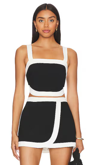 Porsha Top in Black & Ivory | Revolve Clothing (Global)