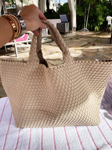 Naghedi tote size large in color Ecru- love this for the pool/travel! 

#LTKitbag #LTKstyletip #LTKunder100