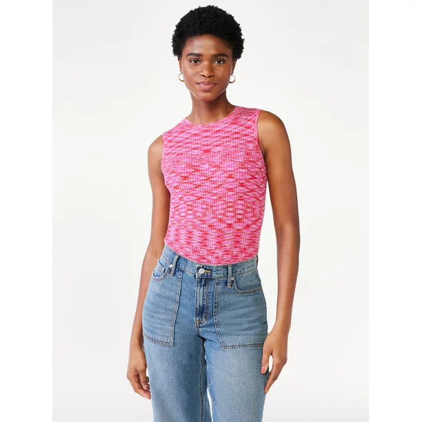 Scoop Women's Sleeveless Ribbed Space Dye Bodysuit | Walmart (US)