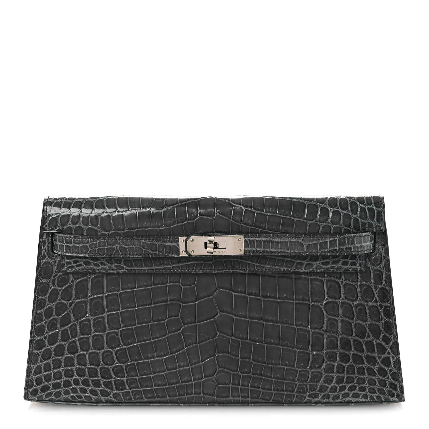 Shiny Niloticus Crocodile Kelly Elan Pochette Bleu Tempete | FASHIONPHILE (US)