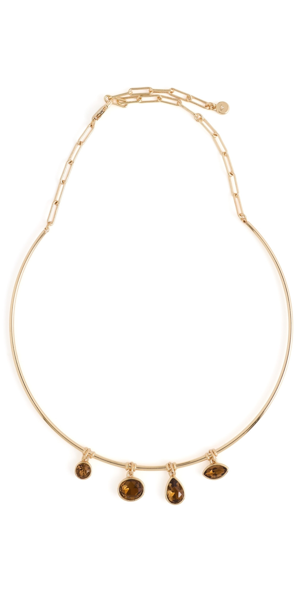 Ettika Crystal Drift Collar Necklace Smokey Quartz One Size | Shopbop