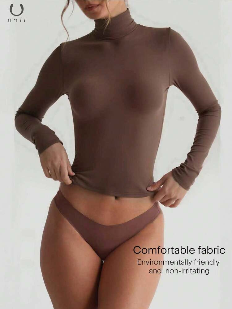 Brown Turtleneck Longsleeve  | SHEIN