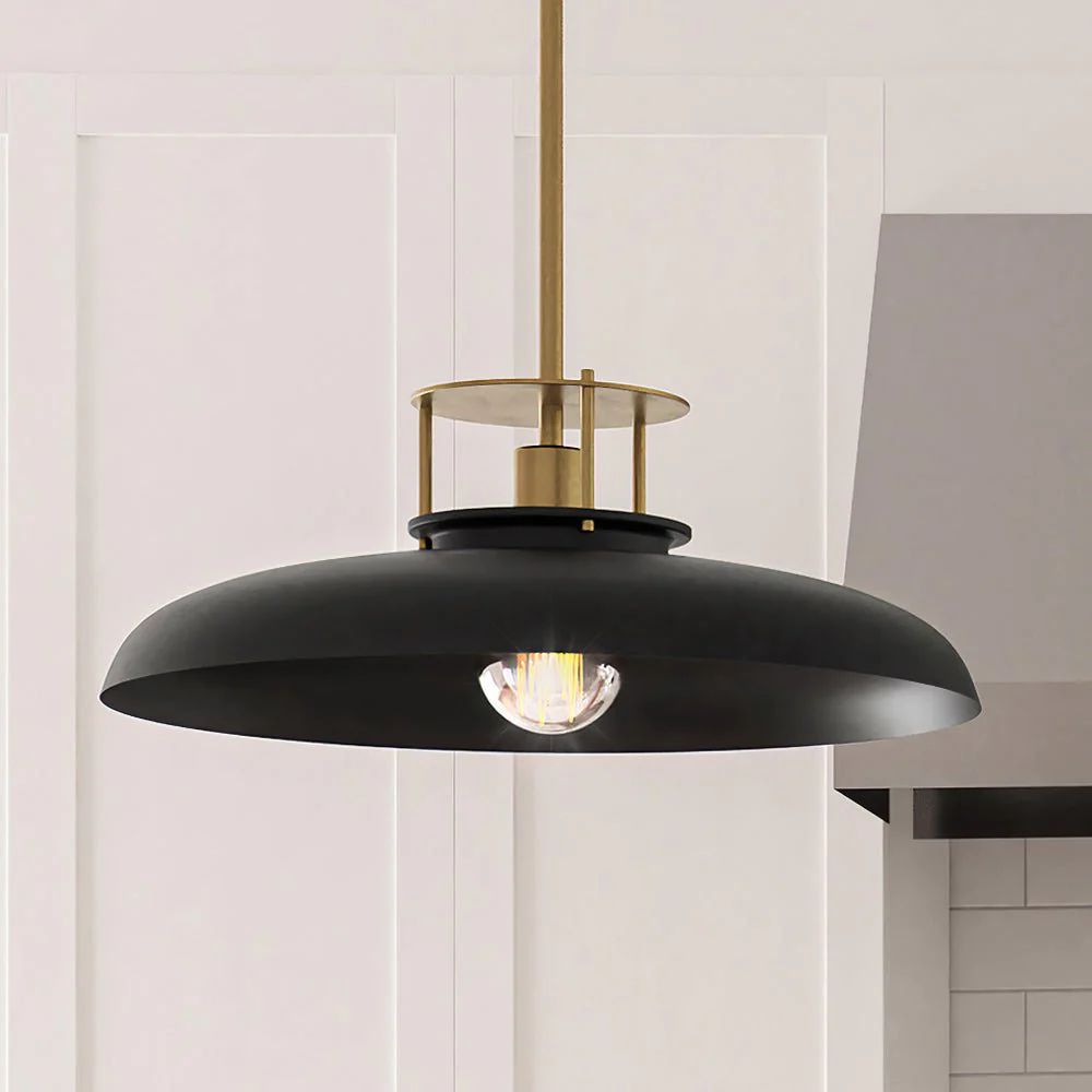 ULB2191 Transitional Pendant, 8''H x 20''W, Matte Black and Gold Finish, Westport Collection | Urban Ambiance, Inc.