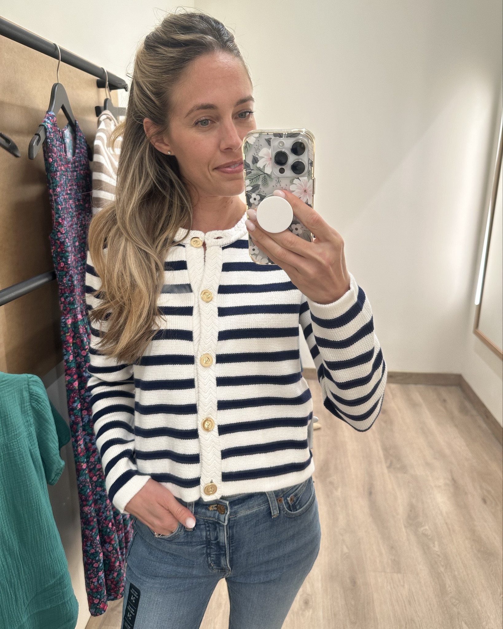 Button up sweater in blue! Wearing XS. 

#LTKFallSale