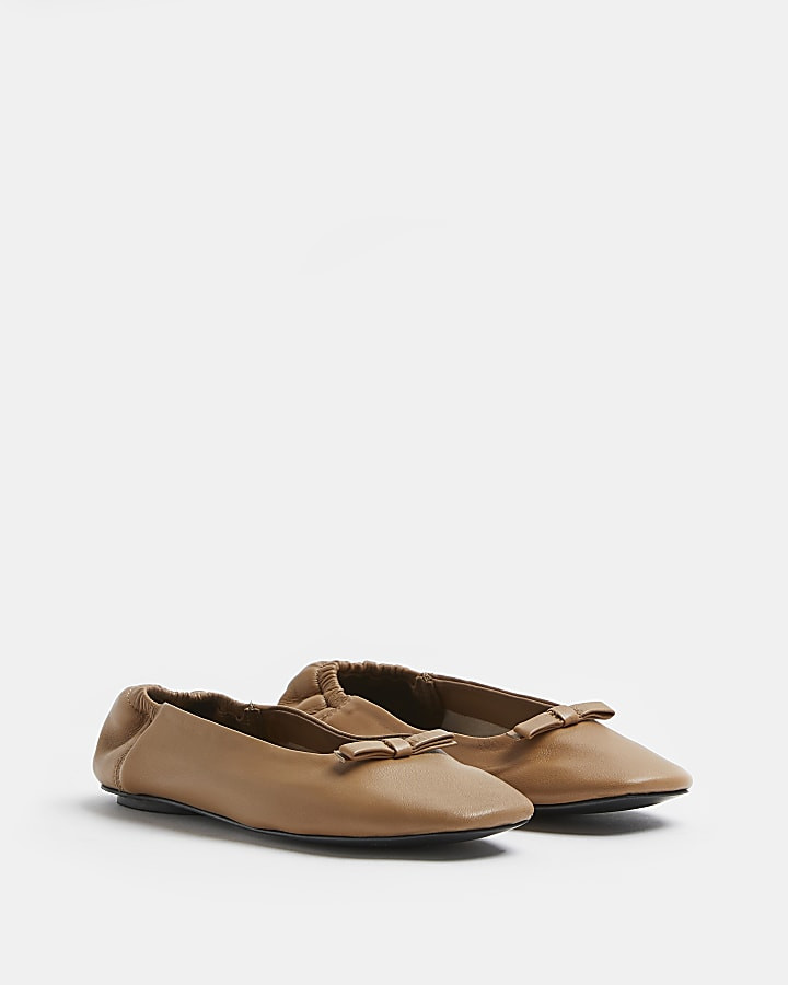 Beige ballerina pumps | River Island (UK & IE)