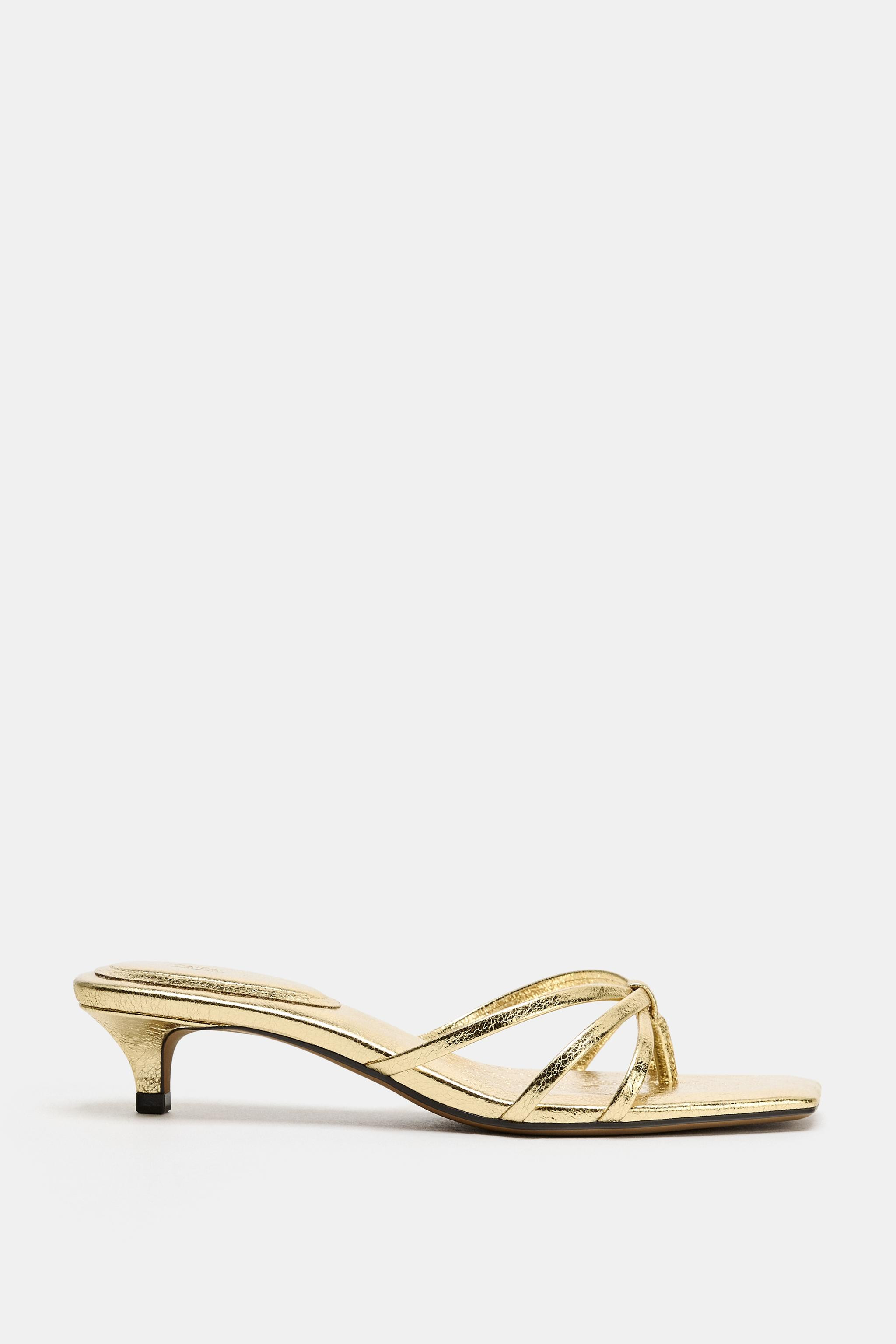 METALLIC EFFECT SANDALS | Zara US