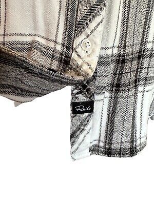 Rails Hunter Black &amp; White Plaid Button Down Flannel Shirt Size XS  | eBay | eBay US