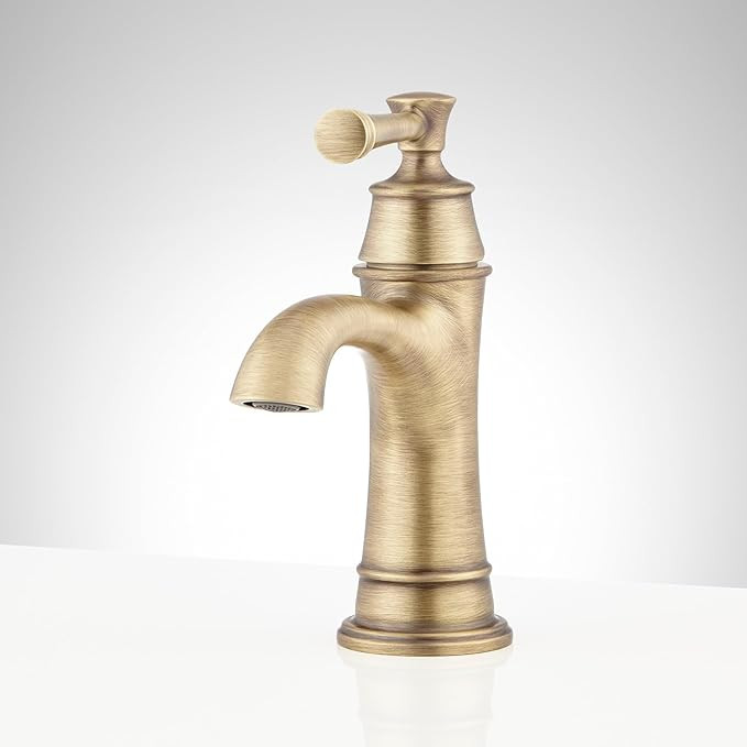 Signature Hardware 948570 Beasley 1.2 GPM Single Hole Bathroom Faucet with Pop-Up Drain Assembly ... | Amazon (US)