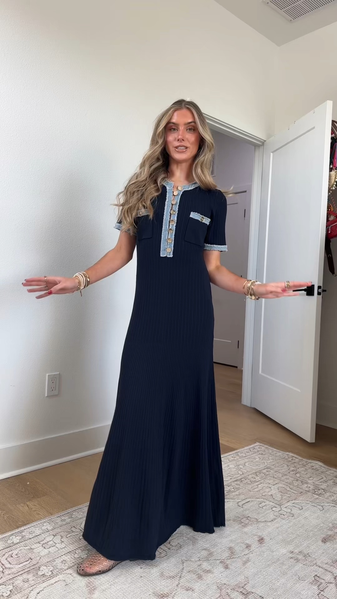 Sandro knit denim dress from rent the runway my code is “RTRXSVOSEN50”. My shoes are Steve Madden ballet jelly flats. 

#outfit #fashion #style #ootd #ootn #outfitoftheday #fashionstyle  #outfitinspiration #outfitinspo #tryon #tryonhaul #lookbook #outfitideas #currentlywearing #styleinspo #outfitinspiration outfit, outfit of the day, outfit inspo, outfit ideas, styling, try on, fashion, affordable fashion. 

#LTKootd #LTKFindsUnder100 #LTKSaleAlert