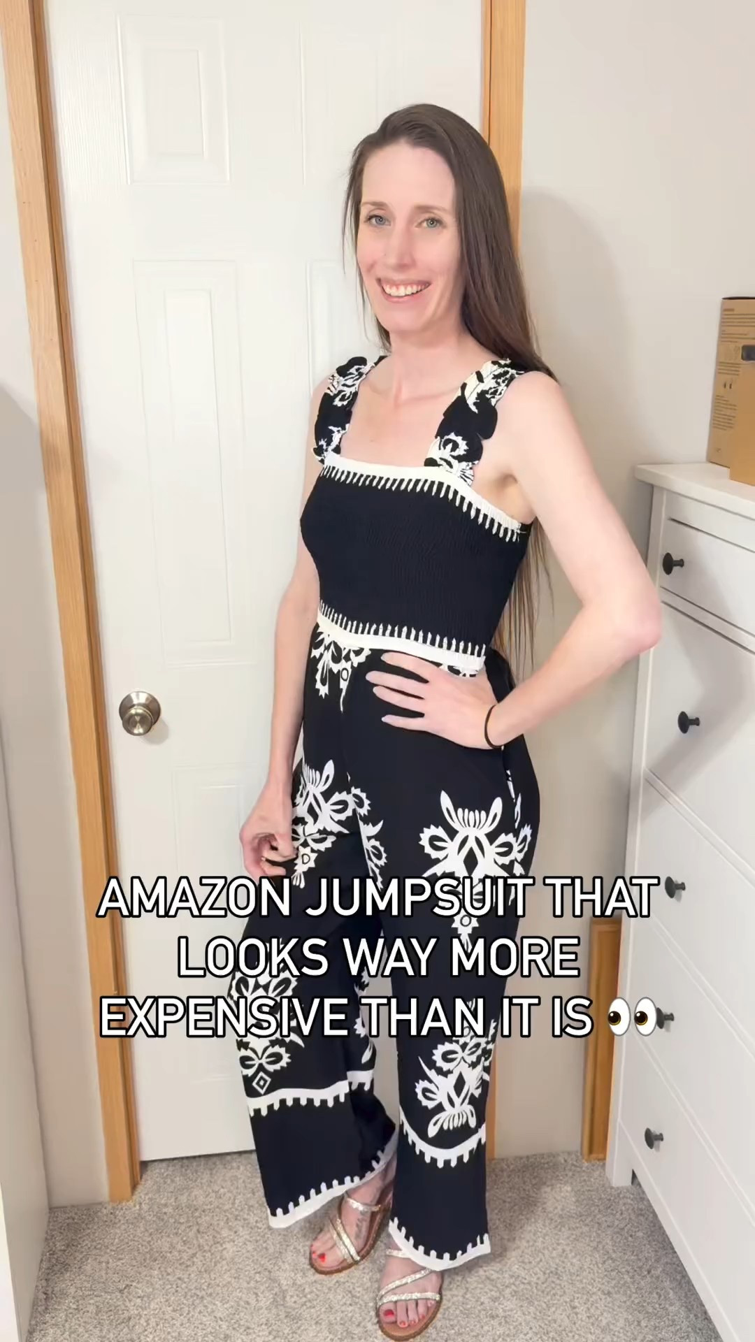 Effortless summer style in this embroidered black and white jumpsuit! 🖤🤍

It’s flattering, comfy, and perfect for vacation, brunch, or a casual night out!

Loving the wide leg fit, stretchy smocked top, and bold boho details 

#LTKmomlife #LTKootd #LTKTall