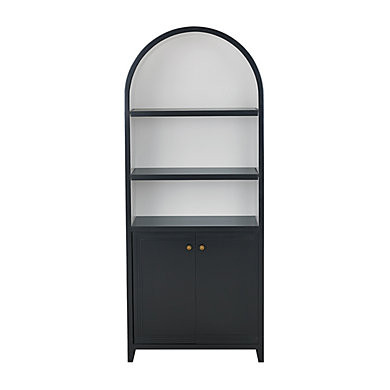 Albany Arched Bookcase with Adjustable Shelves & Brass Pulls in Two Tone Finish | Ballard Designs, Inc.