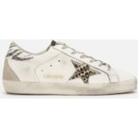 Golden Goose Deluxe Brand Women's Superstar Leather Trainers - White Glitter/Animalier Star | Coggles (Global)