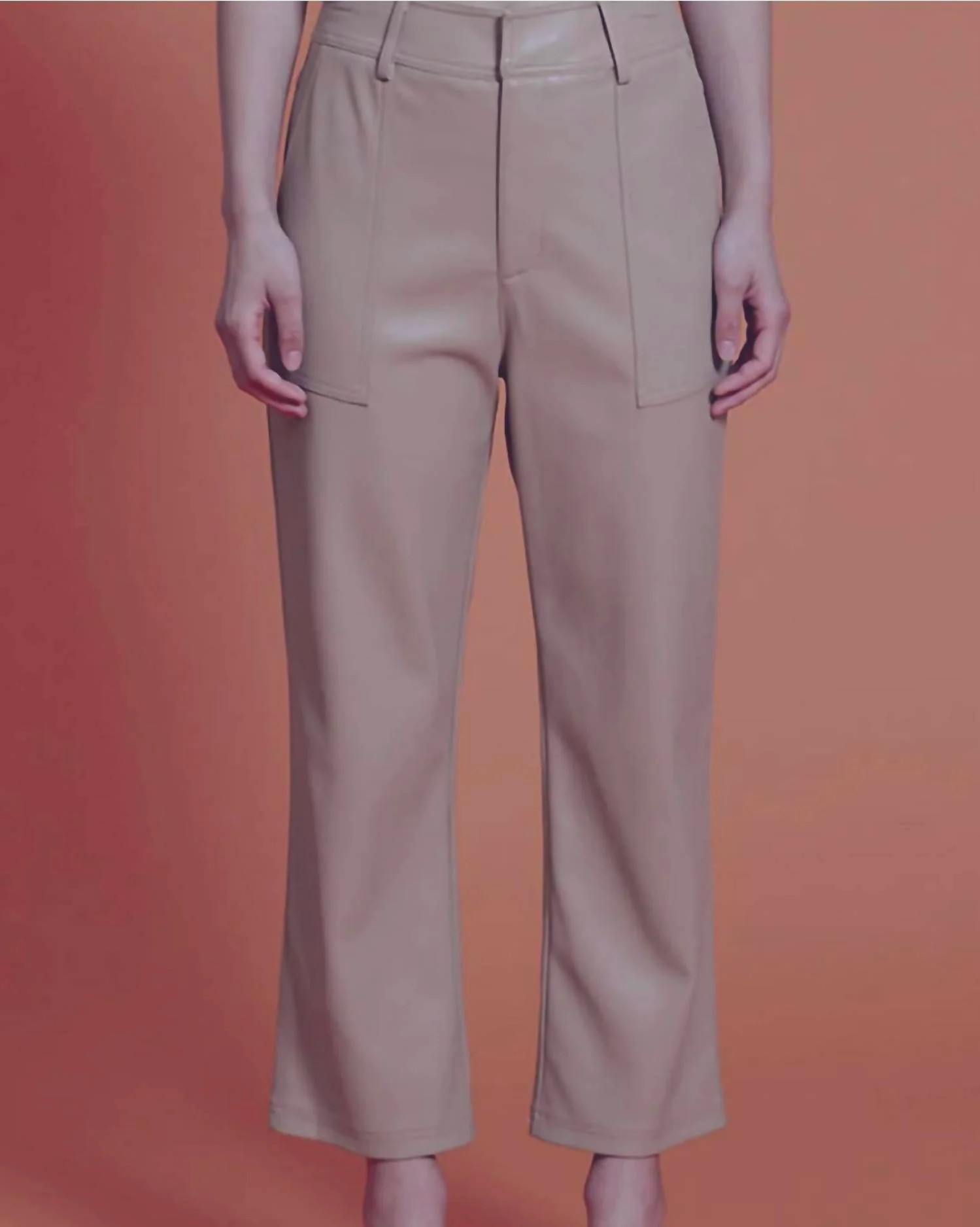 Jennifer Faux Leather Pants In Tan | Shop Simon