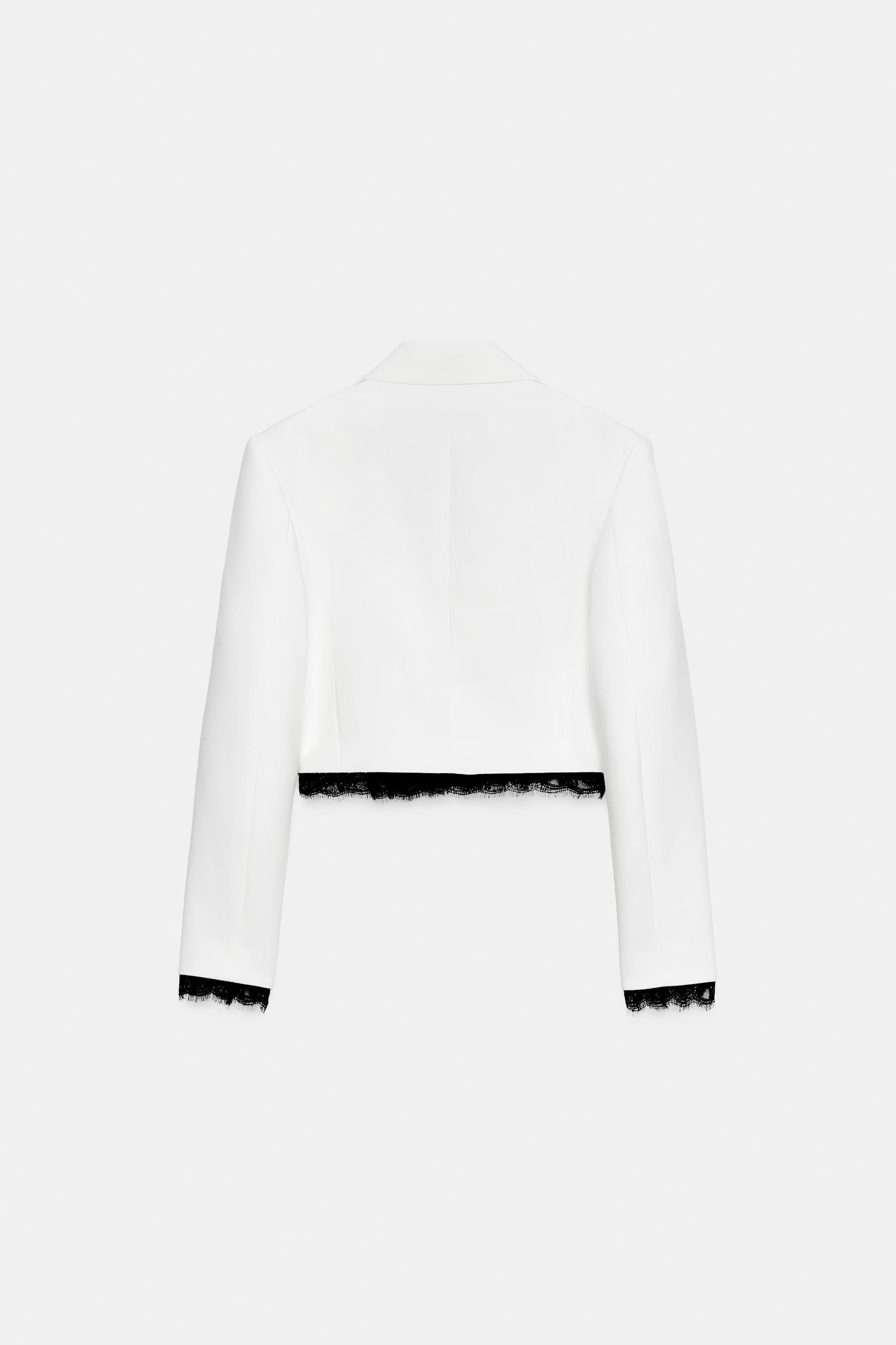COMBINED LACE SHOULDER PAD BLAZER | Zara UK