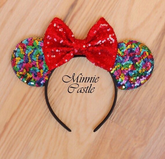 Minnie Ears Rainbow Mickey Ears Ombre Confetti Rainbow | Etsy | Etsy (US)