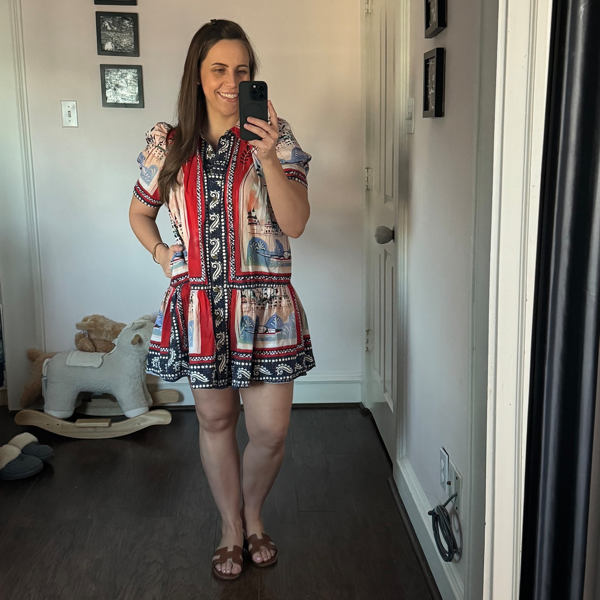 Love this print on this dress. Wearing a size small  

#LTKBump #LTKootd #LTKPetite