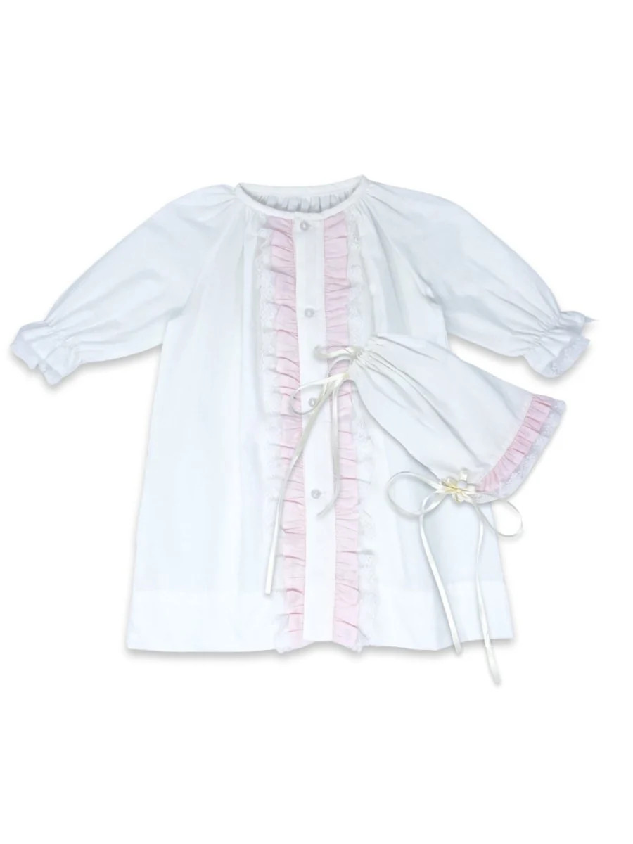 Timeless Daygown Set - Blessings White with Pink | Lullaby Set