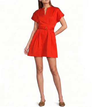 Antonio Melani Sylvia Belted Mock Neck Dress | Dillard's | Dillard's