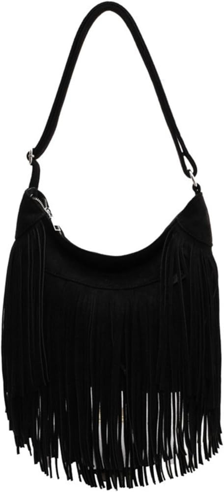 Women Vintage Suede Fringe Hobo Bag Tote Shoulder Bag Crossbody Bag and Hippie Western Cowgirl Pu... | Amazon (US)