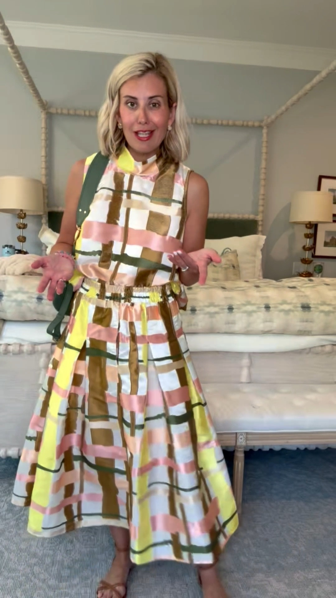 Gorgeous set that you will wear on repeat. I wear the pieces separately for different looks. This is a definite, yes! 
Top & Skirt - xs
Sandal - 8 tts￼

#LTKOver40 #LTKstorytime #LTKmomlife