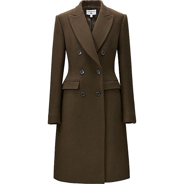 Women's Carine Wool Blend Coat - Size XS in Olive by UNIQLO | UNIQLO (US)