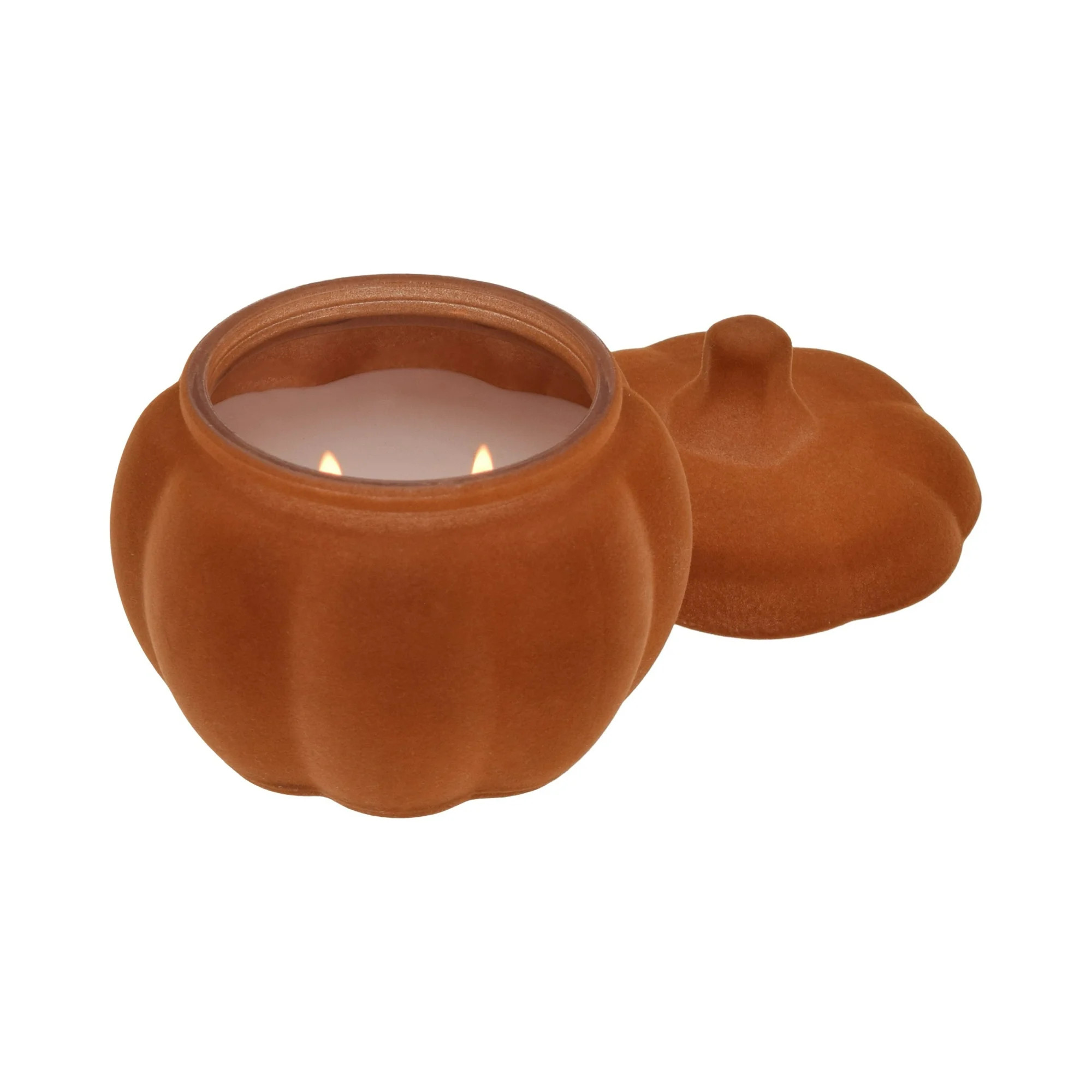 Better Homes & Gardens Farm Apple Pumpkin Scented 1-Wick 10oz (284.3 g) Flocked Pumpkin Jar Candl... | Walmart (US)