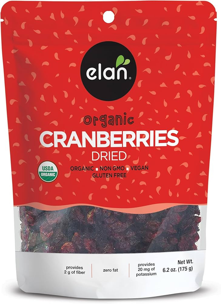 Elan Dried Cranberries, 175g, Whole Dried Cranberries, No Sulphites, No Fat, Non-GMO, Vegan, Glut... | Amazon (CA)