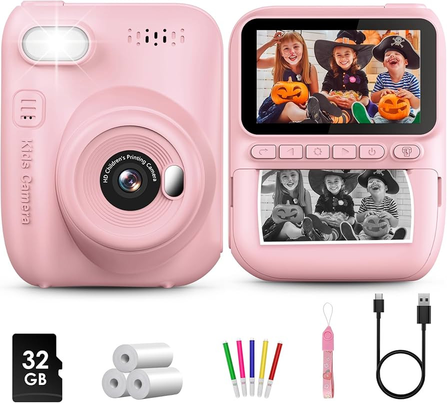 Kids Instant Print Camera, 3.0-inch HD Screen 32MP Photo Instant Digital Camera Christmas Birthda... | Amazon (US)