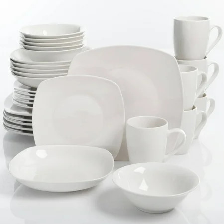 Gibson Home Liberty Hill 30-Piece Dinnerware Set, White | Walmart (US)