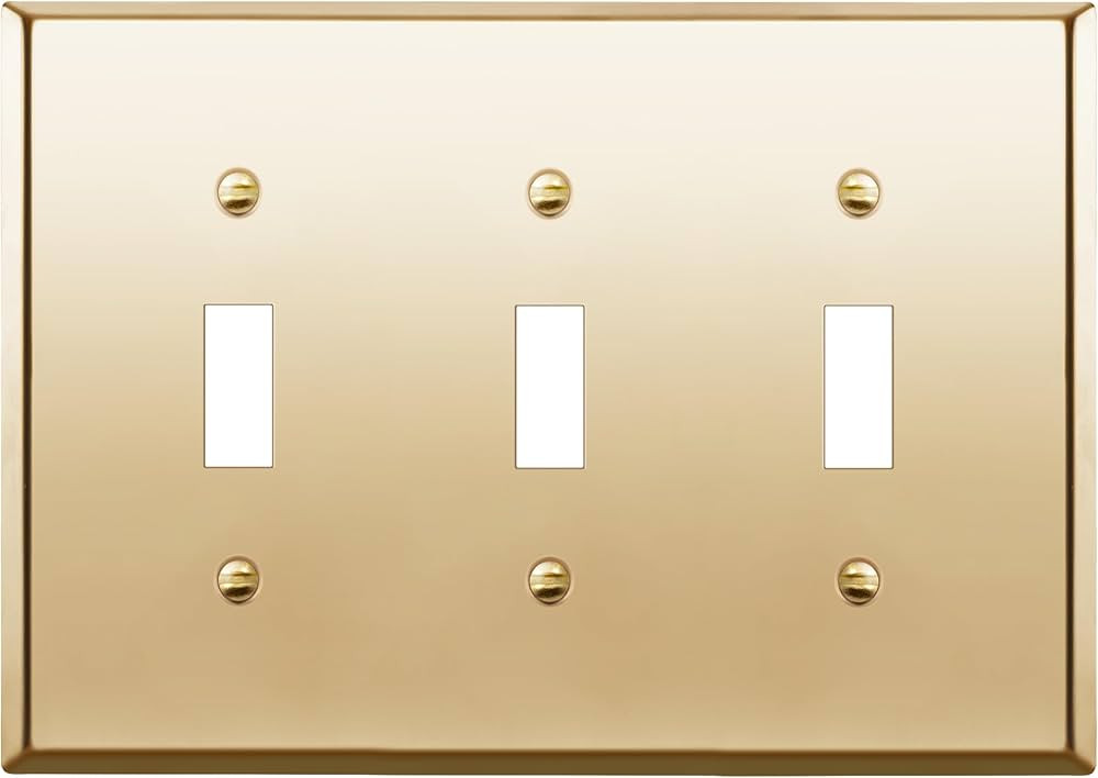 ENERLITES Toggle Light Switch Metal Wall Plate, Stainless Steel 201, Corrosion Resistant, Size 3-... | Amazon (US)