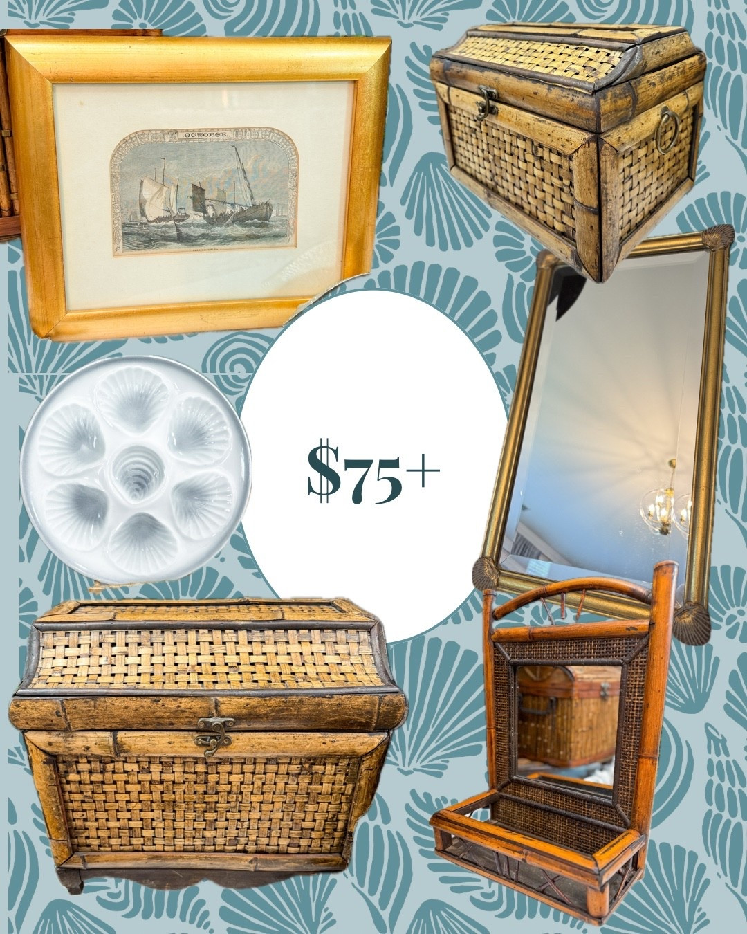 Neutral coastal vintage home decor from Etsy - all under $150! Shells, scallops, made in Italy and Portugal finds, Fitz and Floyd, boho chic Mid Century, burnt bamboo, brass shell, Italian box, gift for him

#LTKFindsUnder50 #LTKHome #LTKSeasonal

#LTKFindsUnder100 #LTKSeasonal #LTKHome