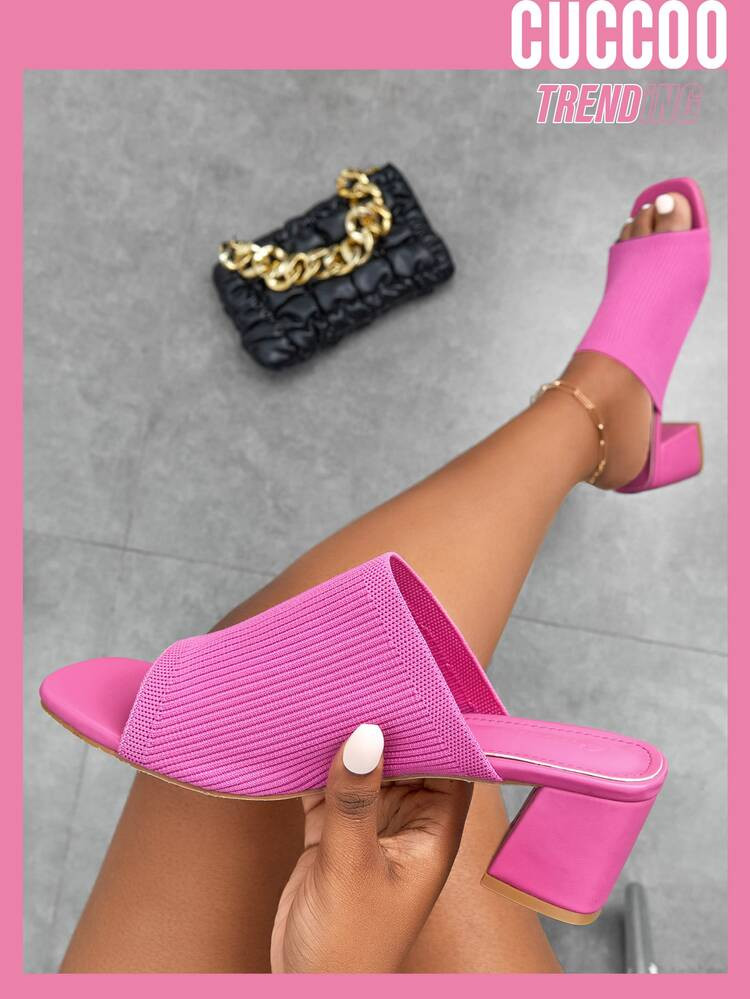 CUCCOO Trending Chunky Heeled Mule Sandals | SHEIN