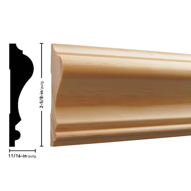 RELIABILT 2-5/8-in x 8-ft Pine Unfinished Wood 390 Chair Rail Moulding | Lowe's