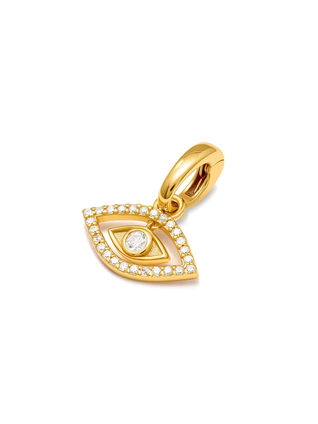 CRYSTAL EVIL EYE - Charm \u2022 Color: 18K Yellow Gold | Ninety-9