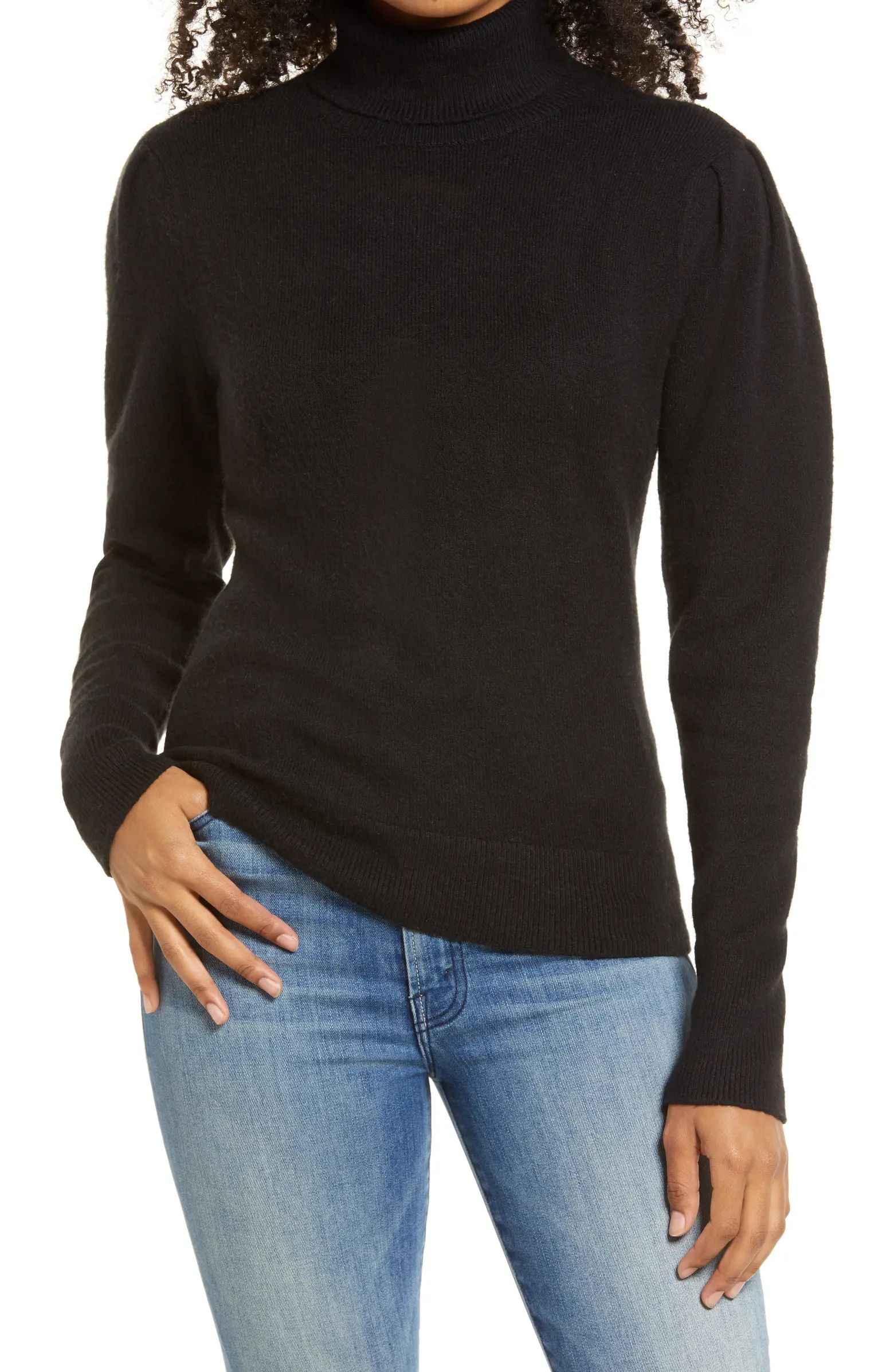 Rachell Parcell Puff Shoulder Turtleneck Sweater | Nordstrom