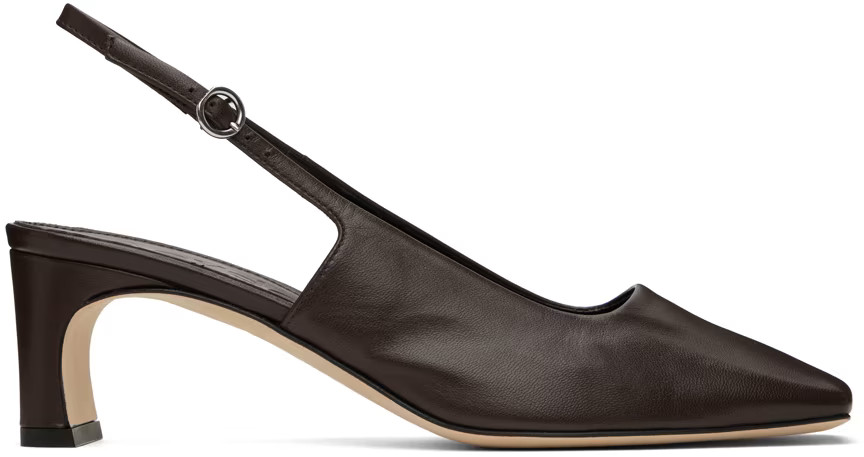 Brown Eliza Slingback Heels | SSENSE