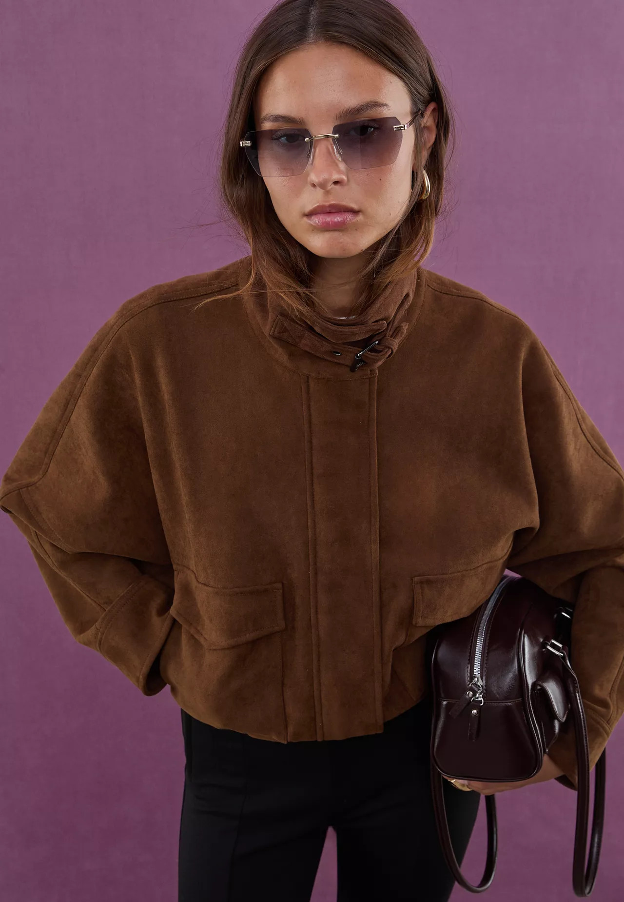 Oversized faux suede jacket | Stradivarius (UK)