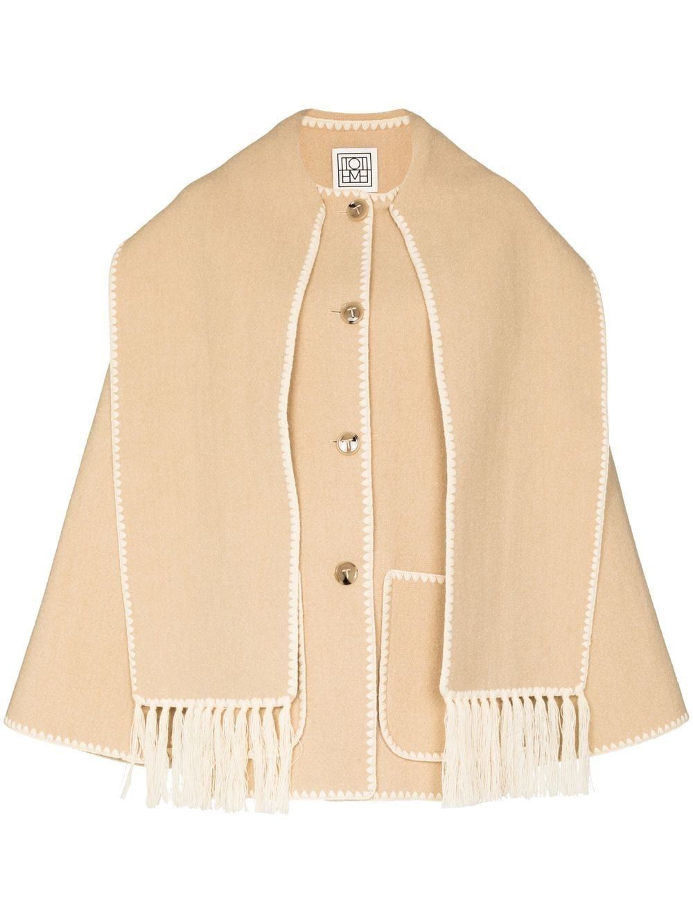 embroidered scarf button-front jacket | Farfetch Global