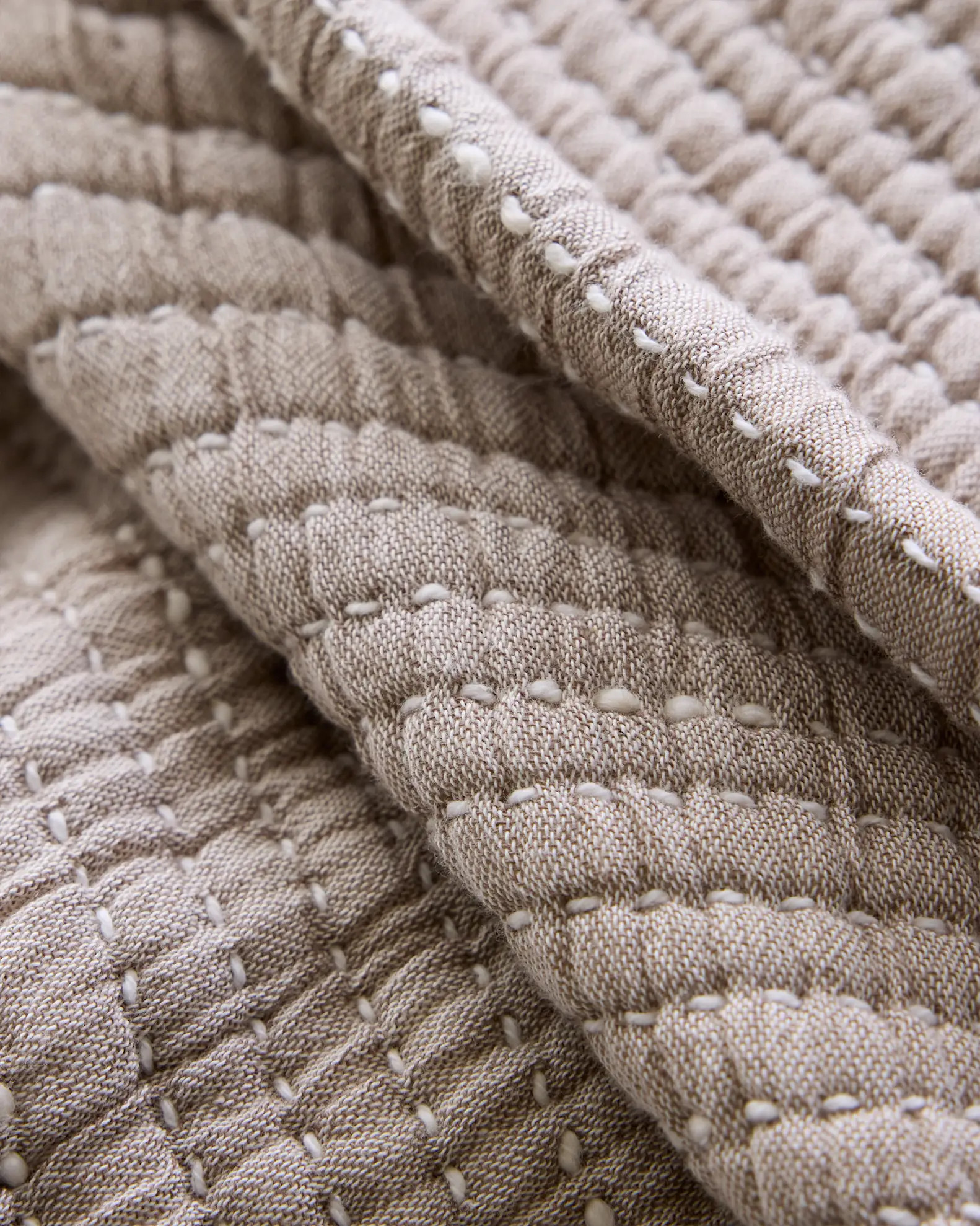 Organic Cotton Channel Quilt in Taupe | Quince